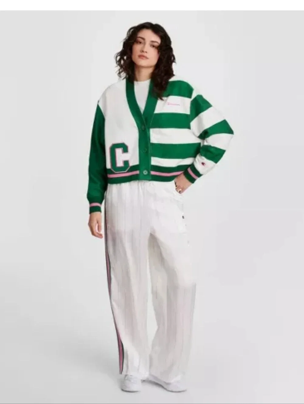 Champion Women's Game Set Match Pants - White Pinstripe Size M - Picture 4 of 8